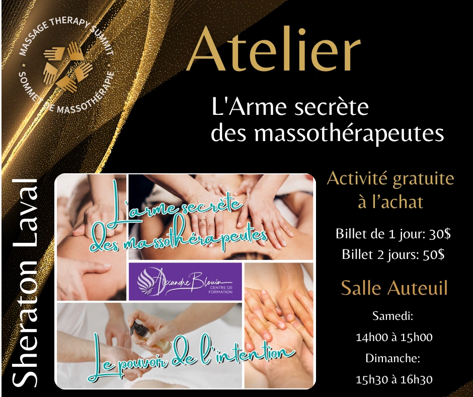 L'Arme secrète des massothérapeutes Atelier - L'arme secrete des massothérapeutes